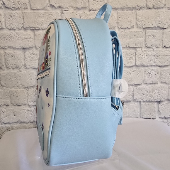 Loungefly Alice in Wonderland Character Floral Mini Backpack Disney Bag Blue New - Picture 4 of 16
